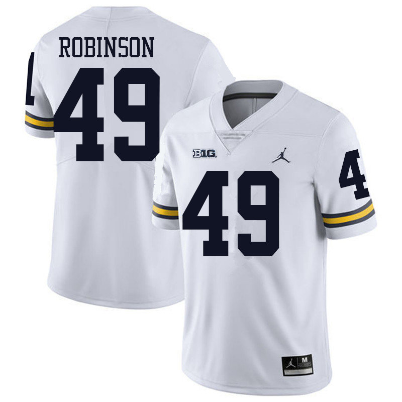 Jordan Brand Men #49 Andrew Robinson Michigan Wolverines College Football Jerseys Sale-White